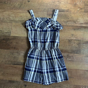 Girls Banana Republic Romper XS Blue Plaid